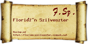 Florián Szilveszter névjegykártya